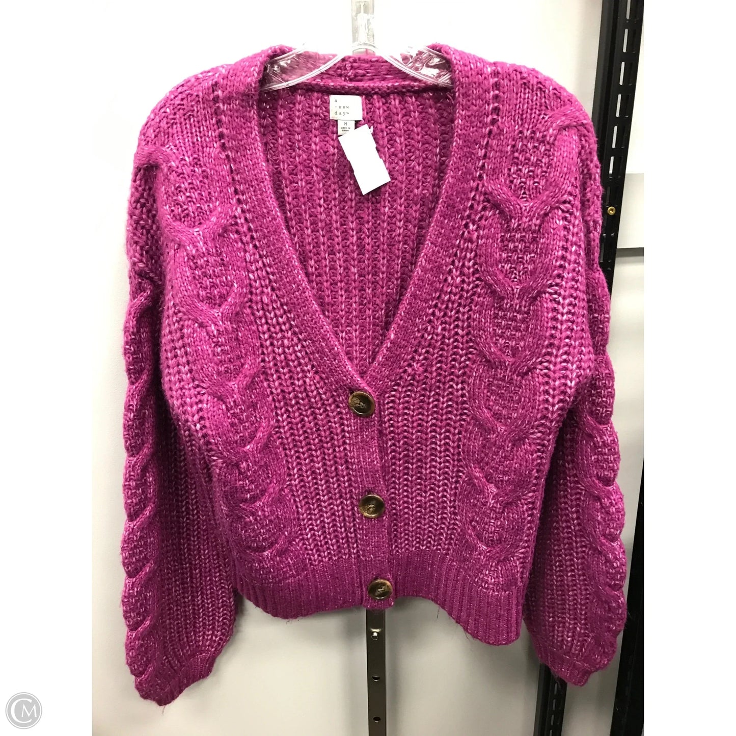 Sweater Cardigan By A New Day In Pink, Size: M