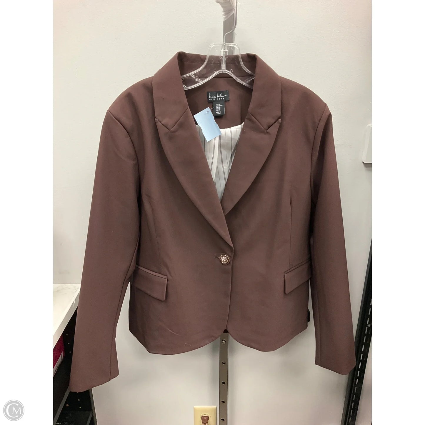 Blazer By Nicole Miller In Brown, Size: Xl