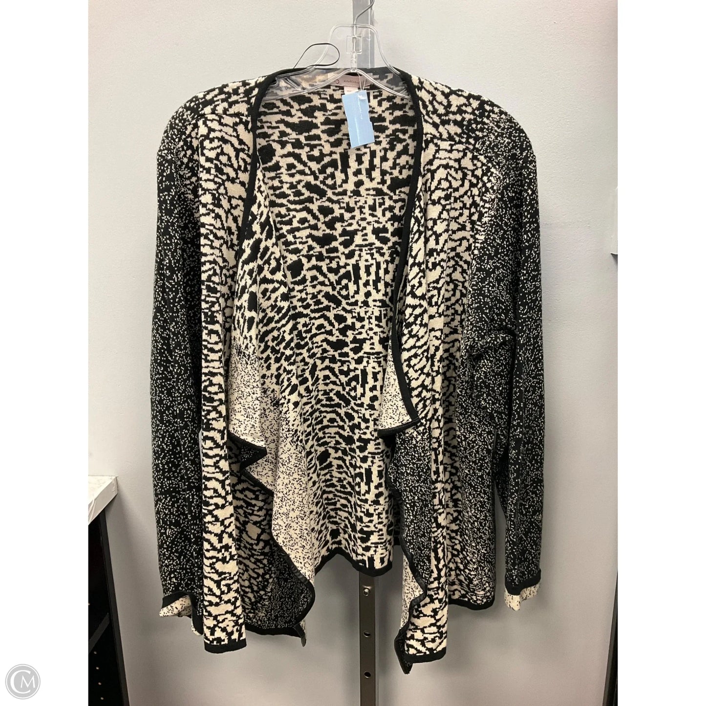 Sweater Cardigan By Dressbarn In Black & White, Size: 3x