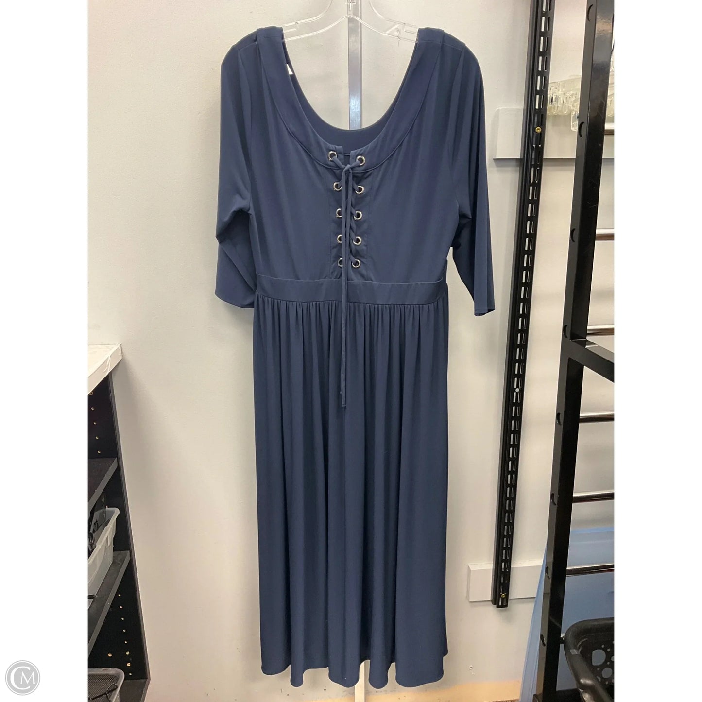 Dress Casual Midi By Lane Bryant In Navy, Size: 16