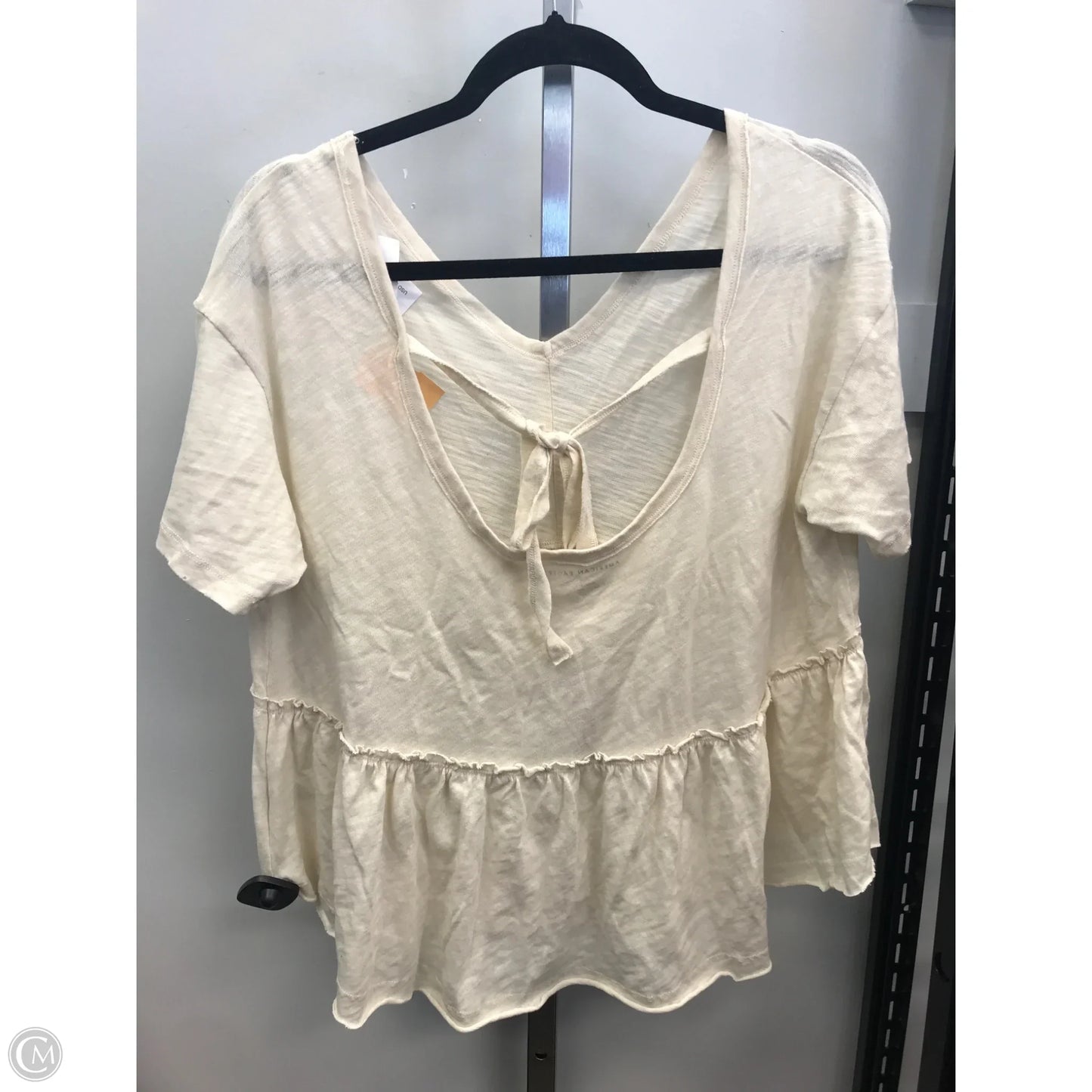 Top Short Sleeve By American Eagle In Cream, Size: M