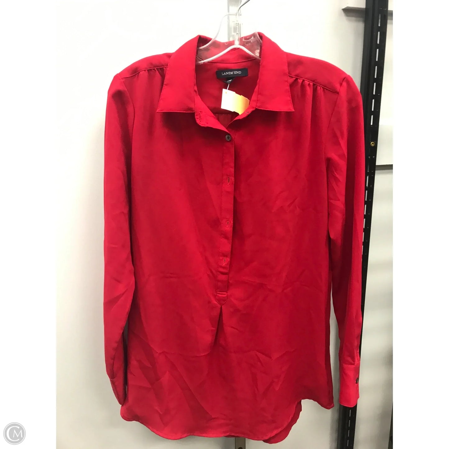 Top Long Sleeve By Lands End In Red, Size: 4