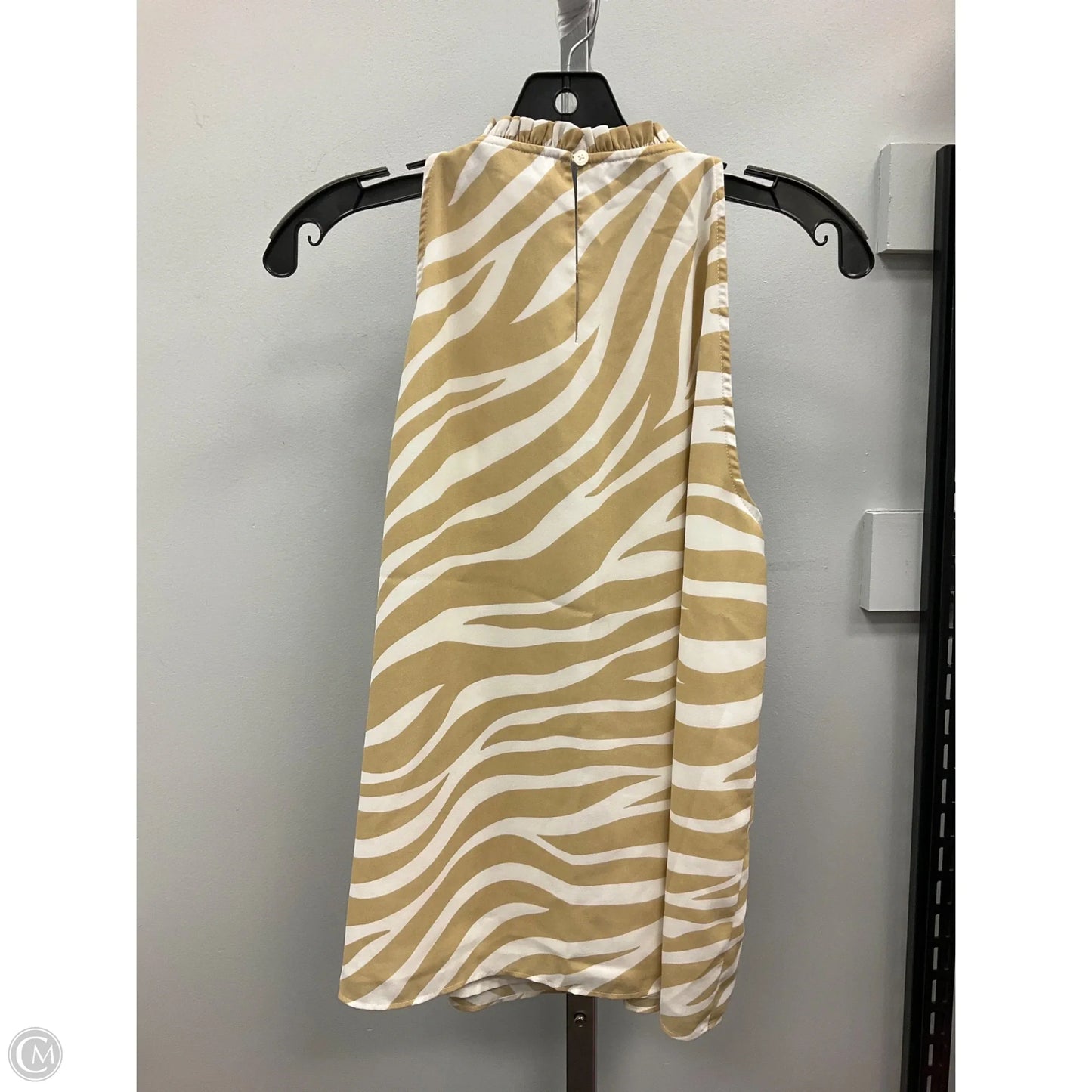 Top Sleeveless By Ann Taylor In Black & Cream, Size: S