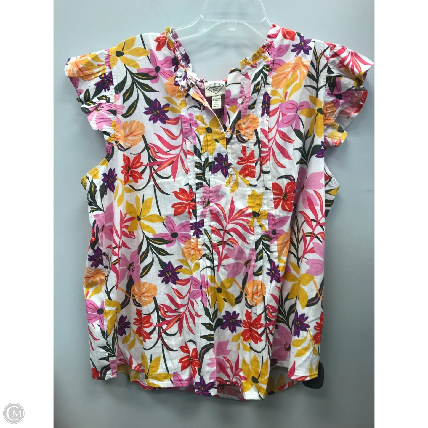 Top Sleeveless By St Johns Bay In Floral Print, Size: Xl