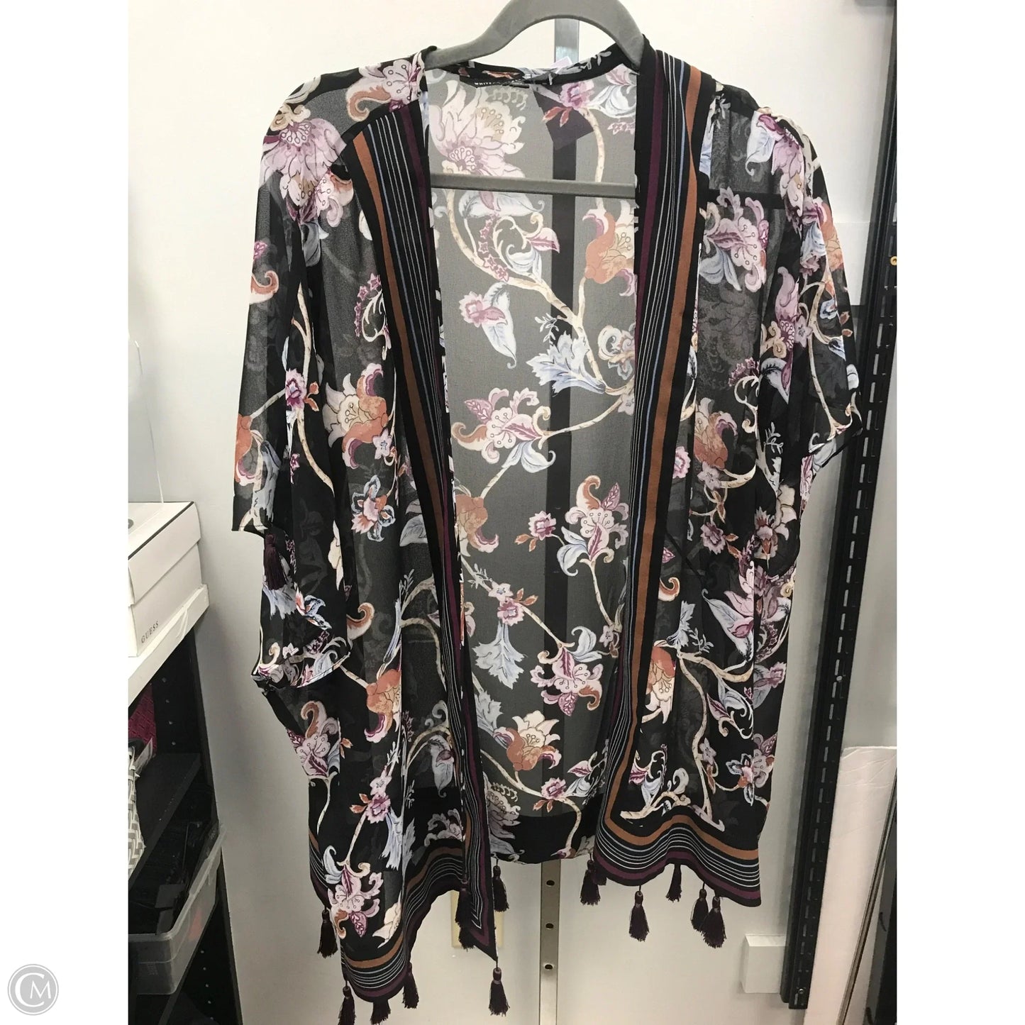 Kimono By White House Black Market In Floral Print, Size: L