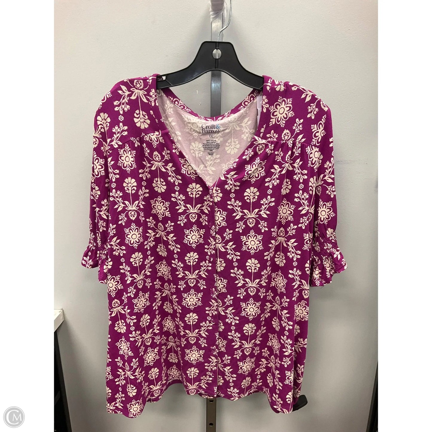 Top Short Sleeve By Croft And Barrow In Purple, Size: Xxl