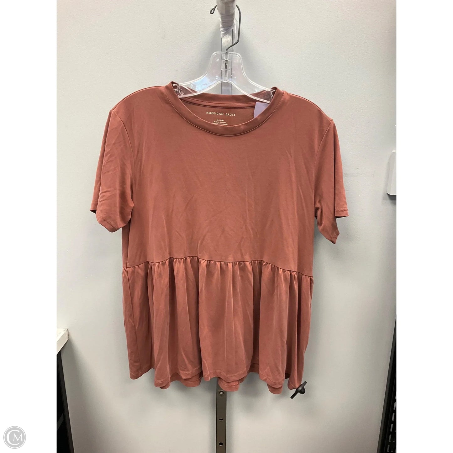 Top Short Sleeve By American Eagle In Orange, Size: M