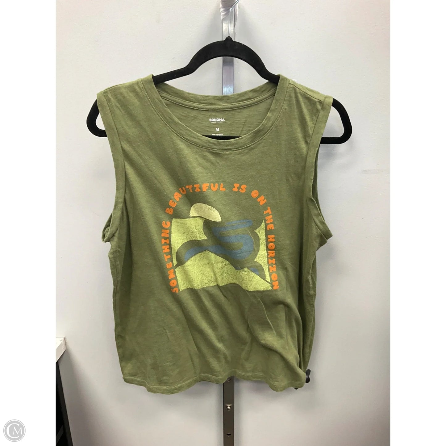 Top Sleeveless By Sonoma In Green, Size: M