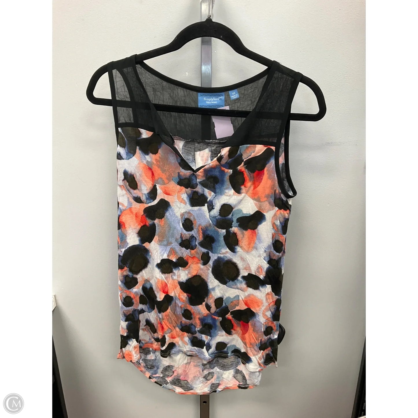 Top Sleeveless By Simply Vera In Blue & Orange, Size: Xs