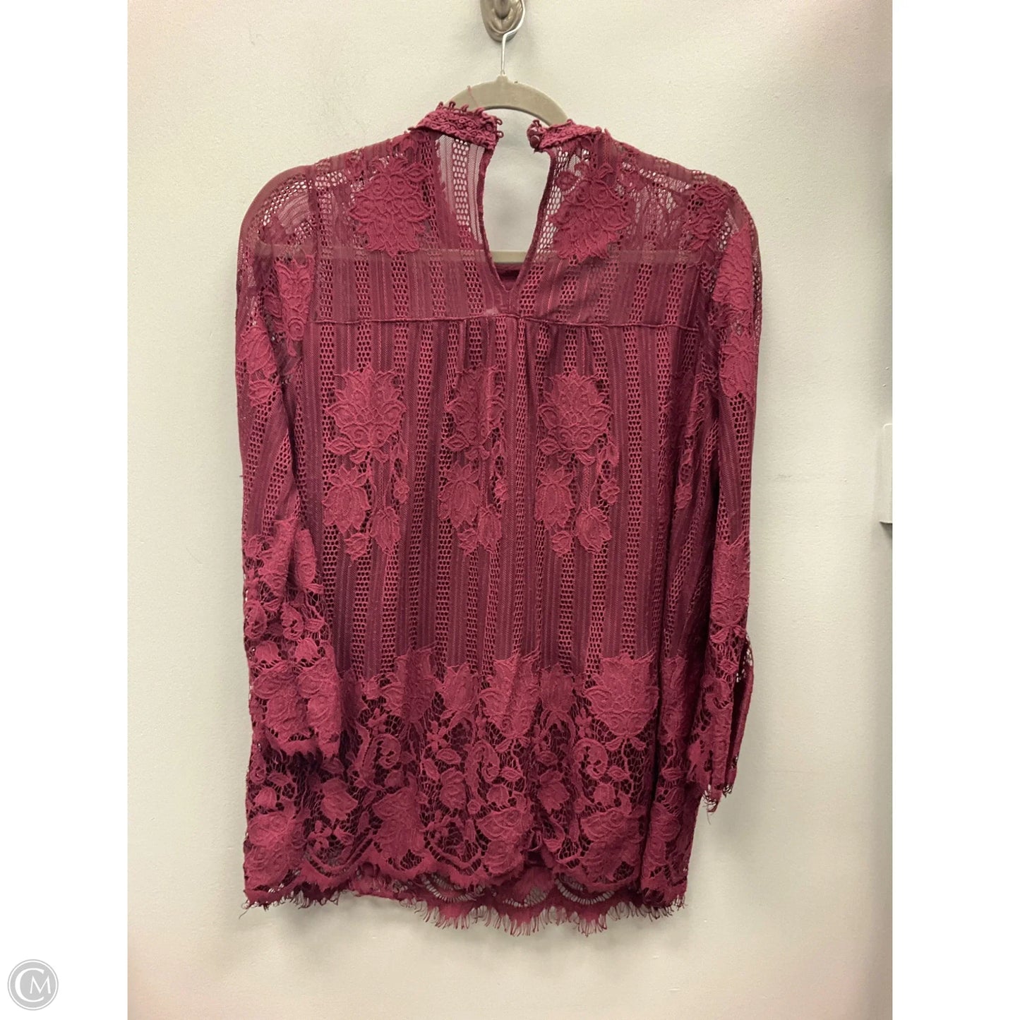 Top Long Sleeve By Soho Apparel In Maroon, Size: M