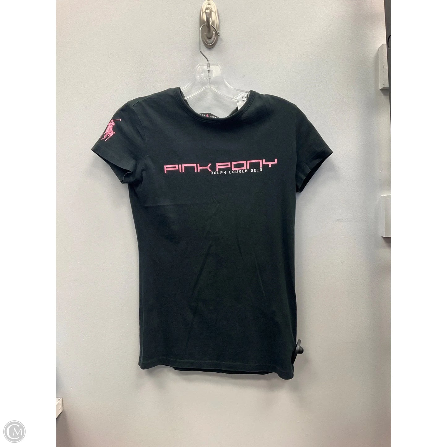 Top Short Sleeve Basic By Ralph Lauren In Black & Pink, Size: Xs