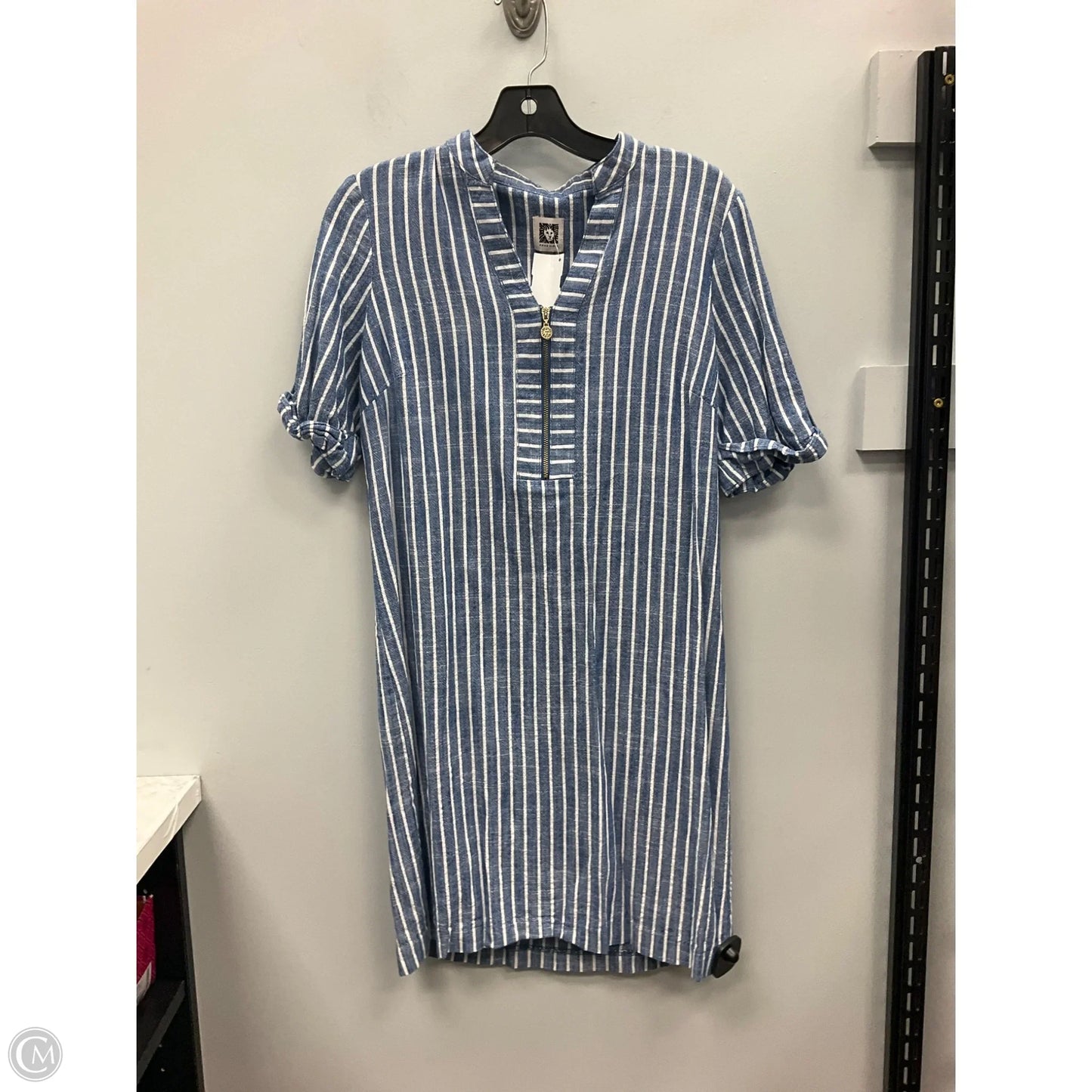 Dress Casual Short By Anne Klein In Blue & White, Size: 4