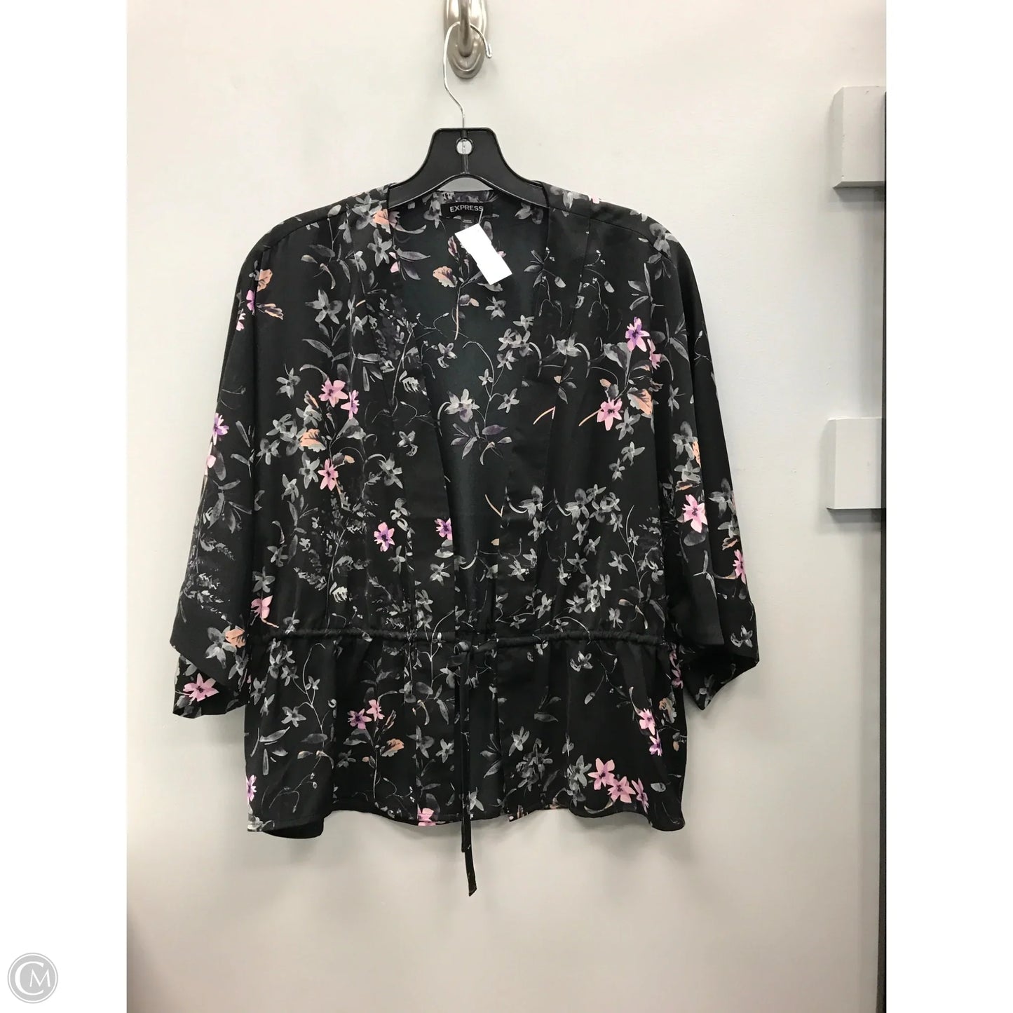 Top 3/4 Sleeve By Express In Black & Purple, Size: Xs