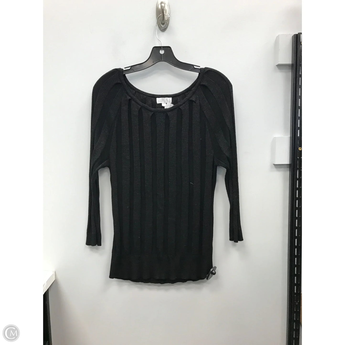 Top Long Sleeve By Joseph A. In Black, Size: L