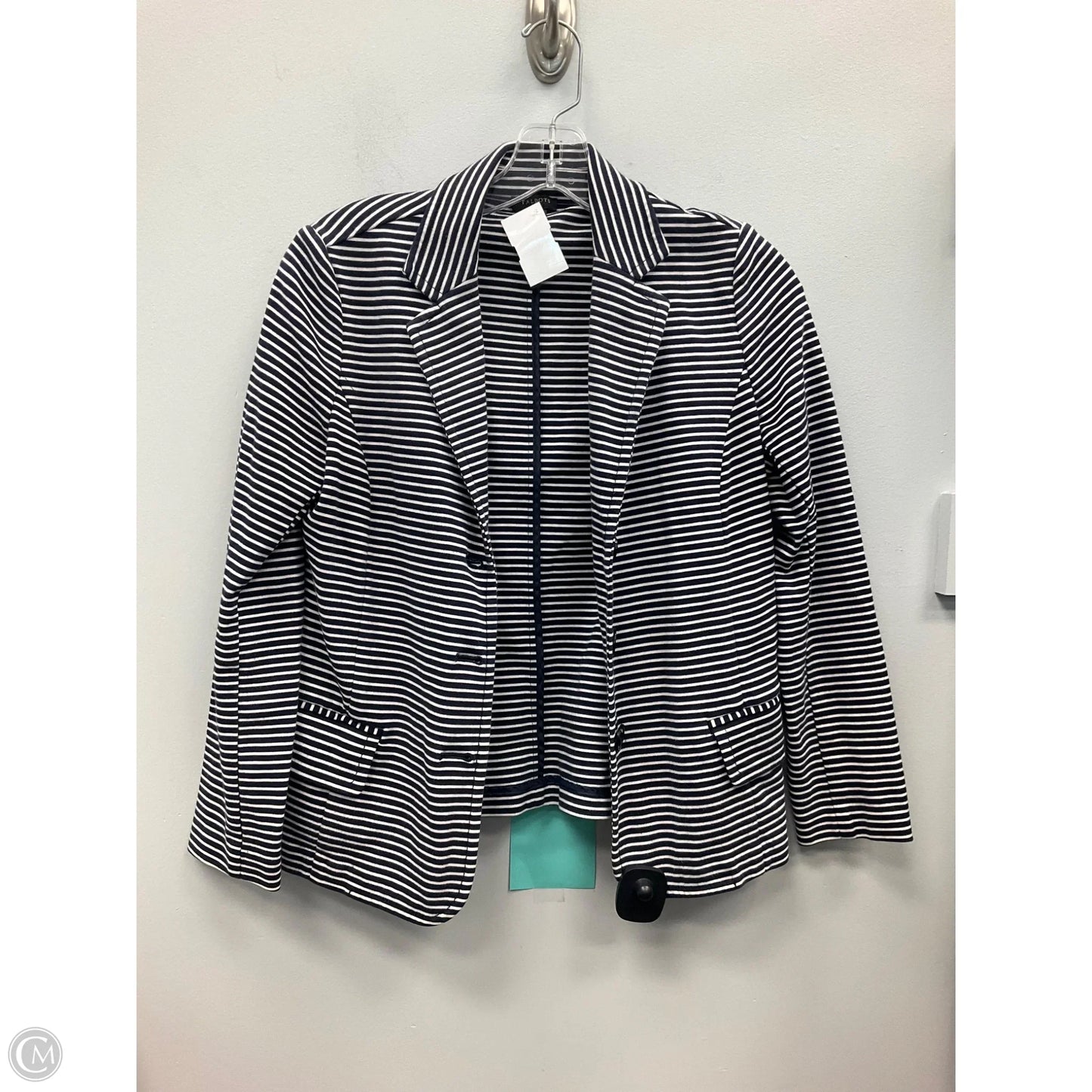 Blazer By Talbots In Striped Pattern, Size: Mp