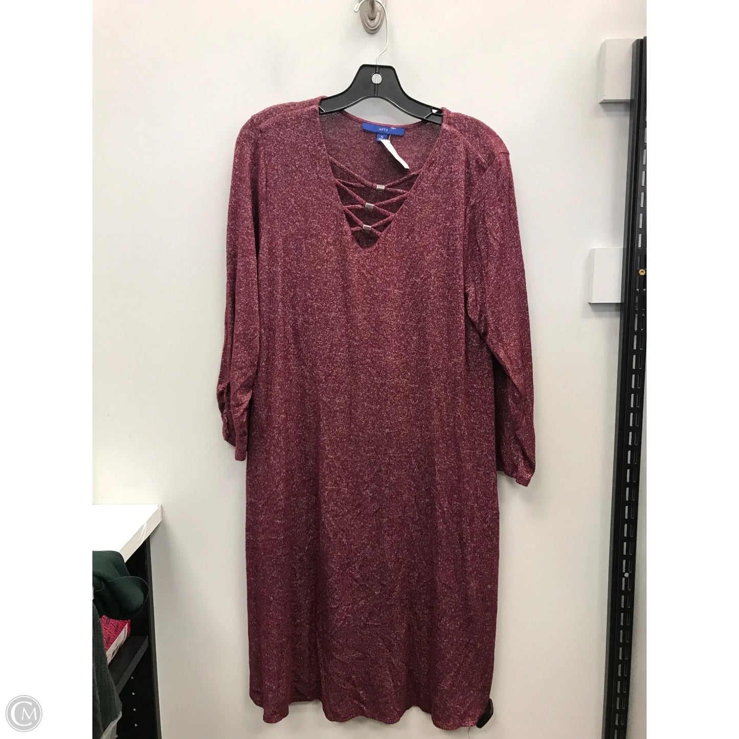 Dress Sweater By Apt 9 In Maroon, Size: Xl