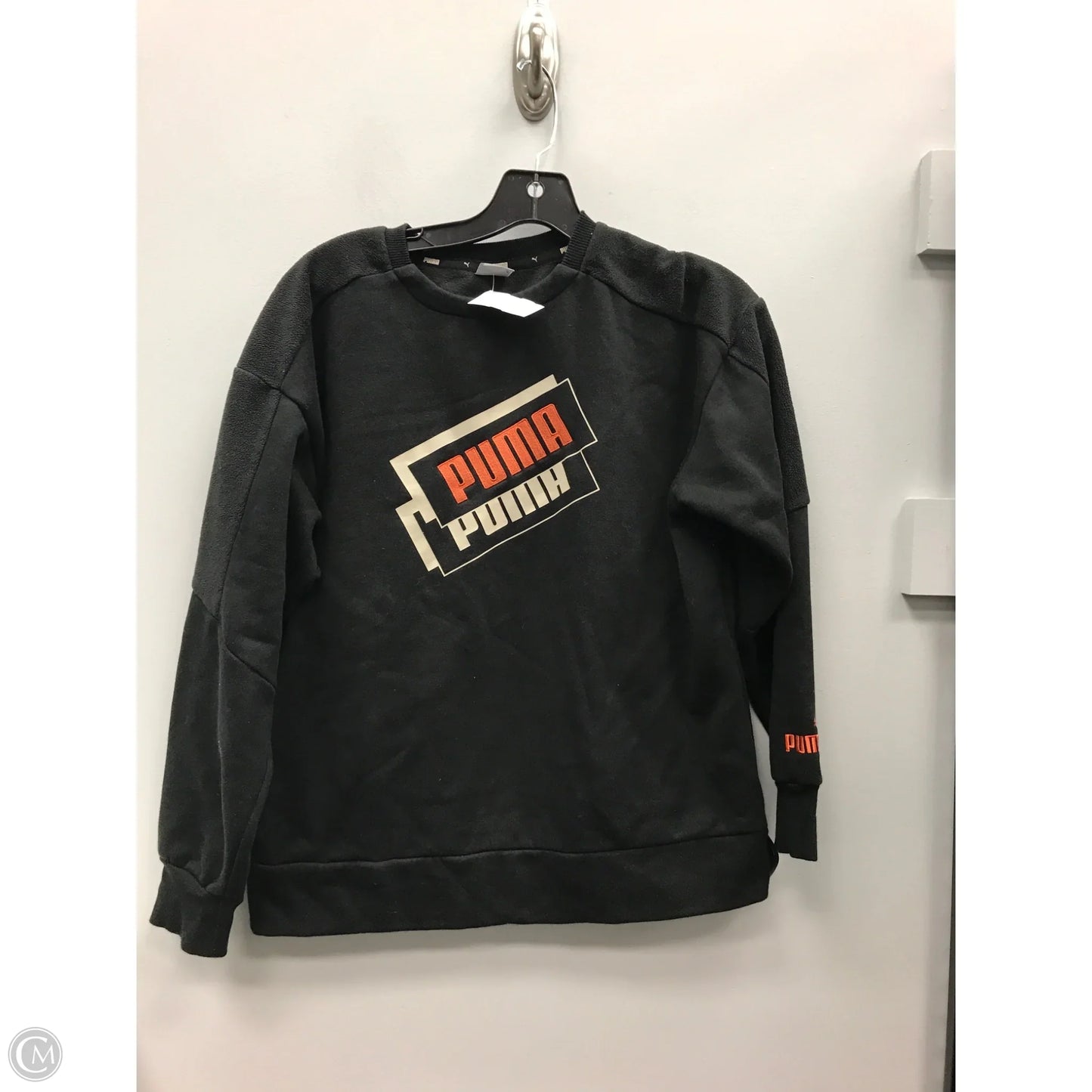 Sweatshirt Crewneck By Puma In Black, Size: L