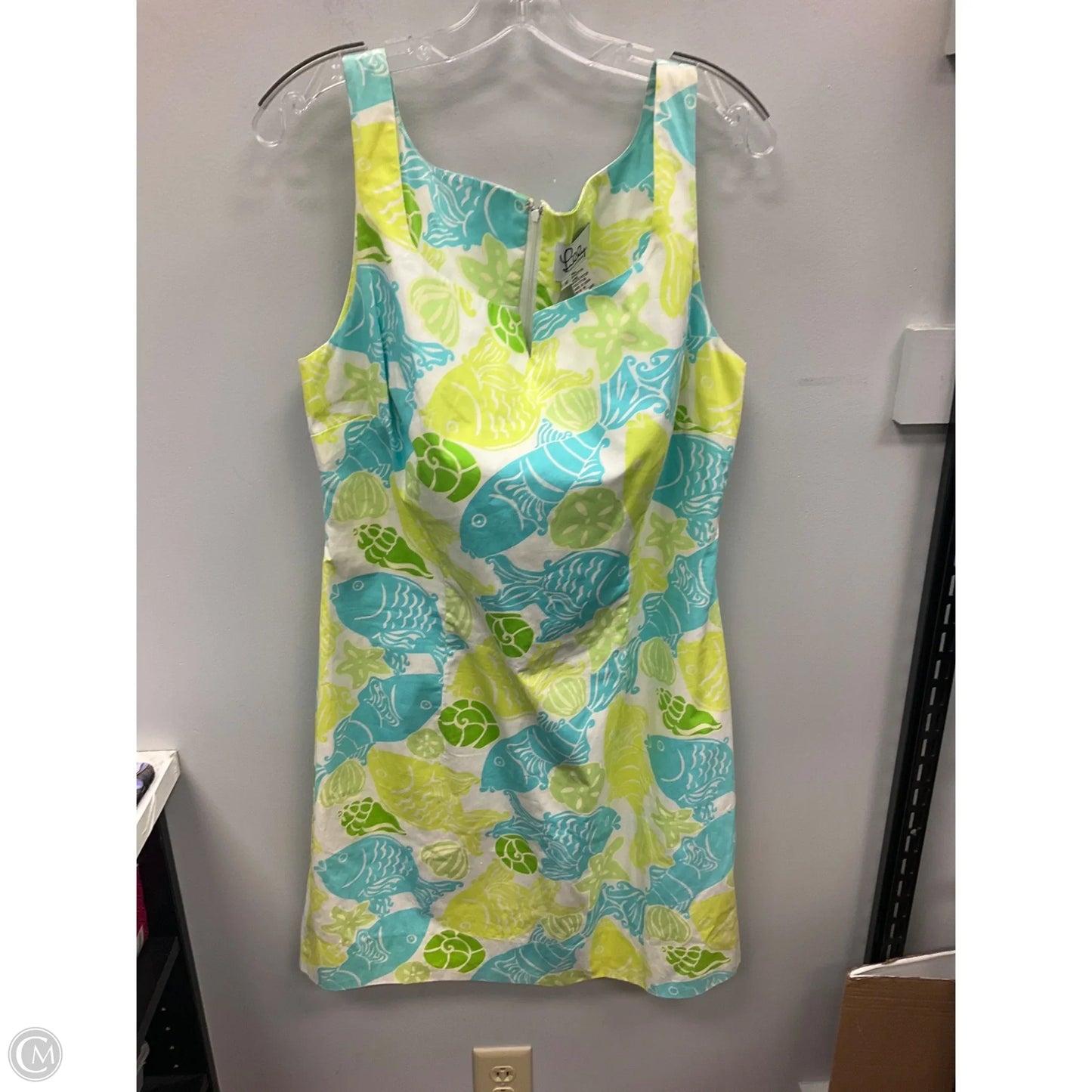 Dress Designer By Lilly Pulitzer In Blue & Green, Size: 14