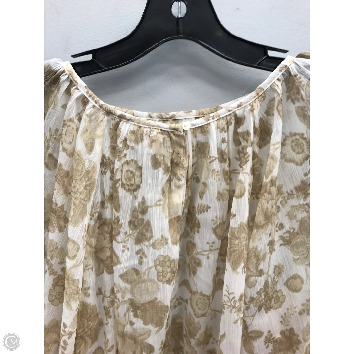 Top Long Sleeve By Old Navy In Tan & White, Size: Xl