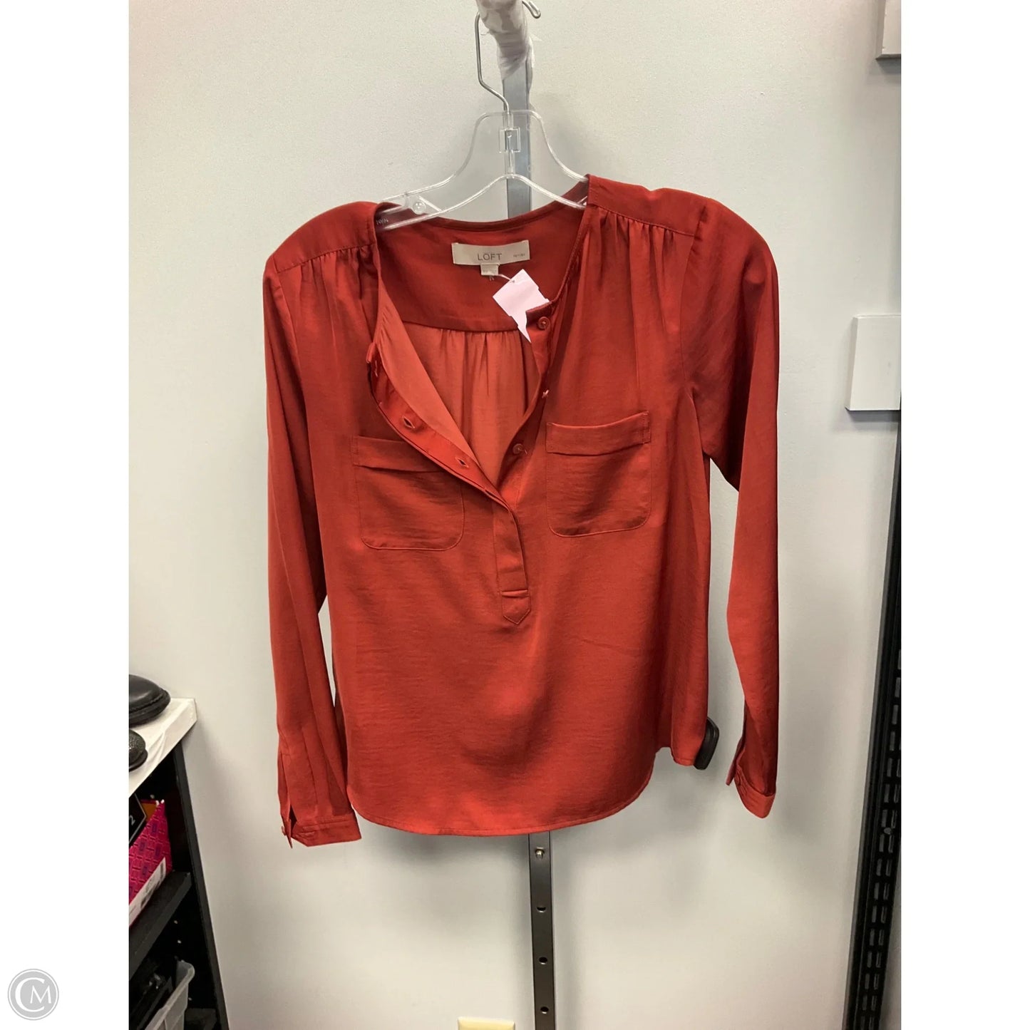 Top Long Sleeve By Loft In Red, Size: Xsp