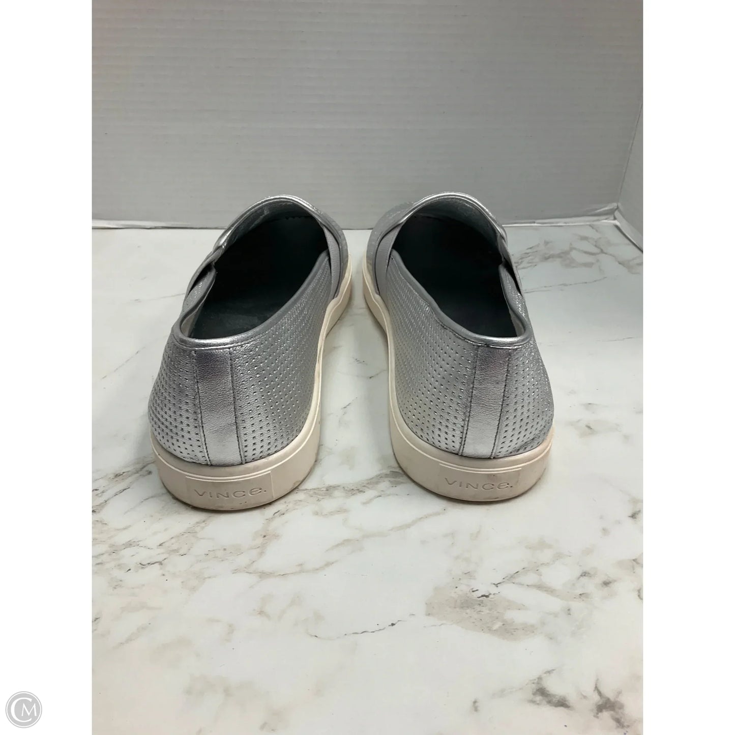 Shoes Flats By Vince In Silver, Size: 13