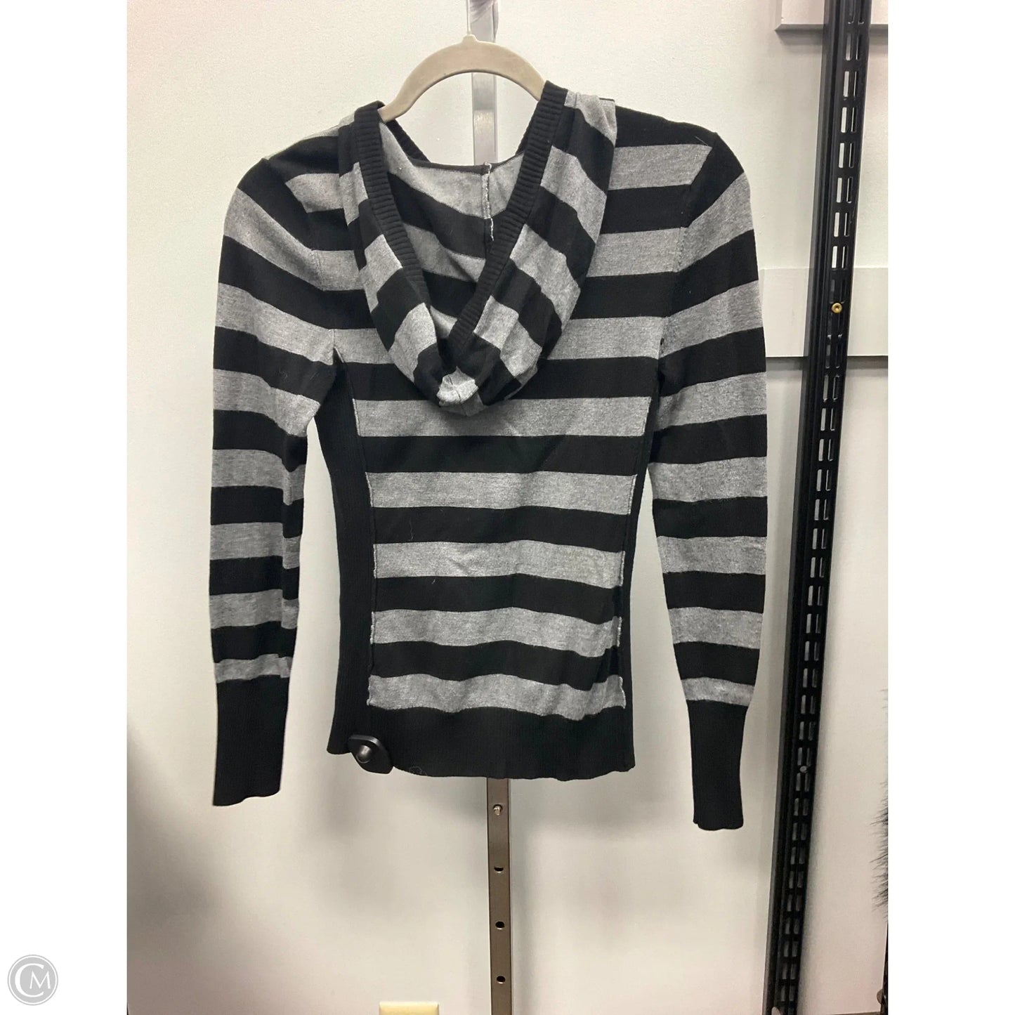 Sweatshirt Hoodie By Guess In Striped Pattern, Size: M