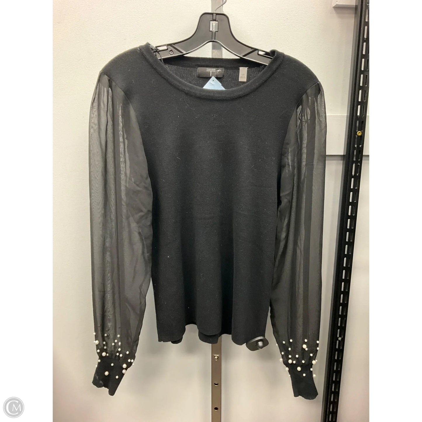 Top Long Sleeve By Tahari In Black, Size: L