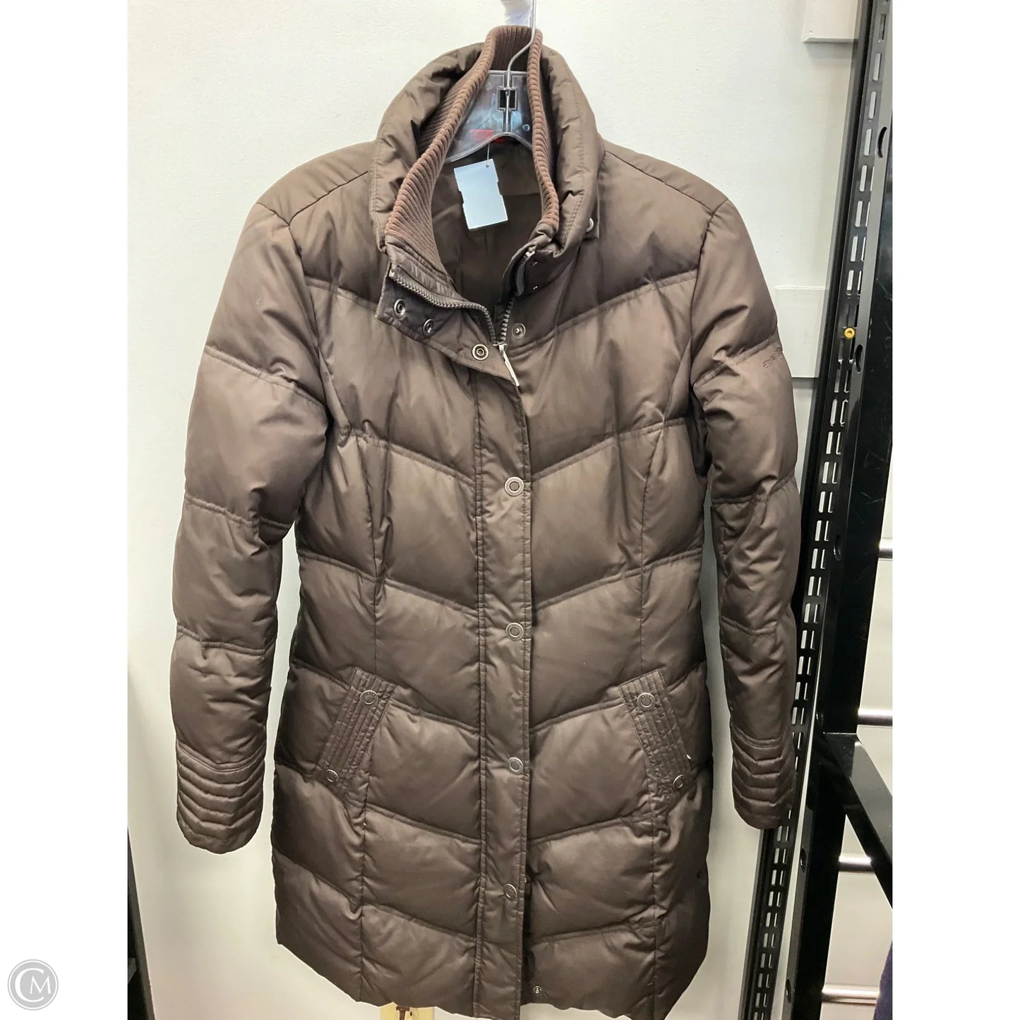 Coat Puffer & Quilted By Esprit In Brown, Size: S