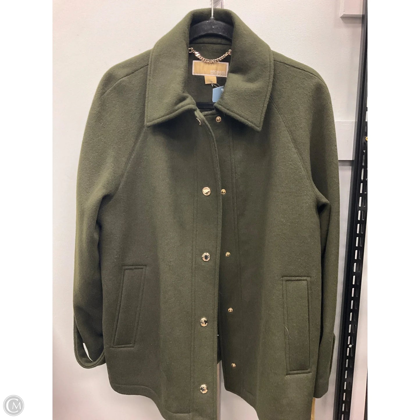 Coat Wool By Michael By Michael Kors In Green, Size: M