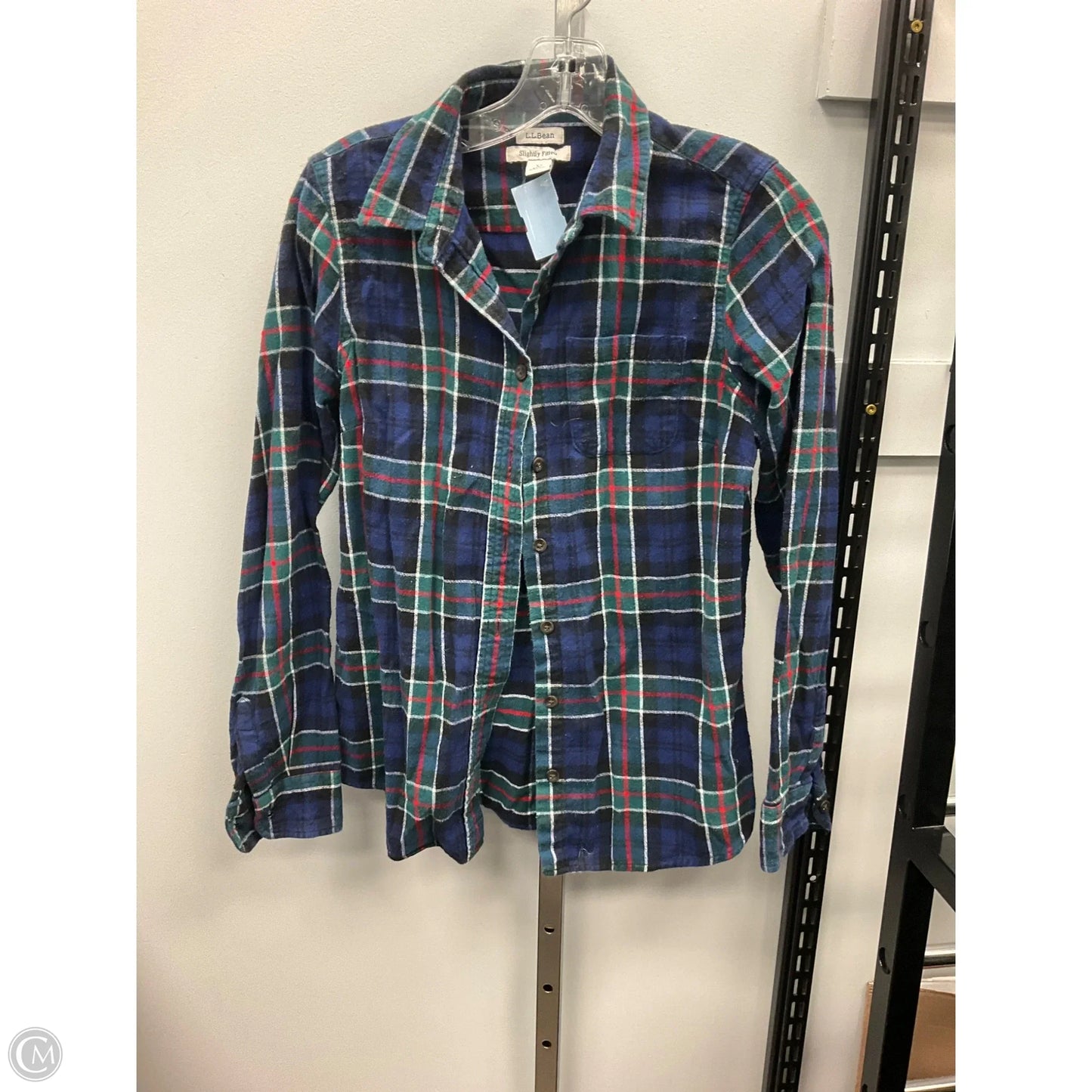Top Long Sleeve By L.l. Bean In Plaid Pattern, Size: Xs