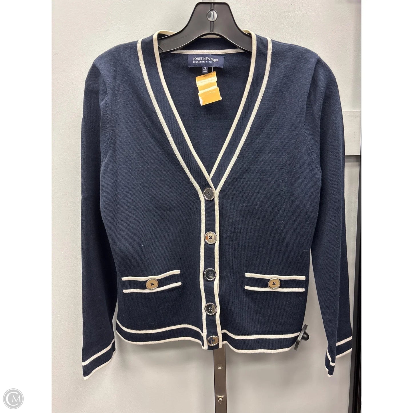 Sweater Cardigan By Jones New York In Navy, Size: Sp