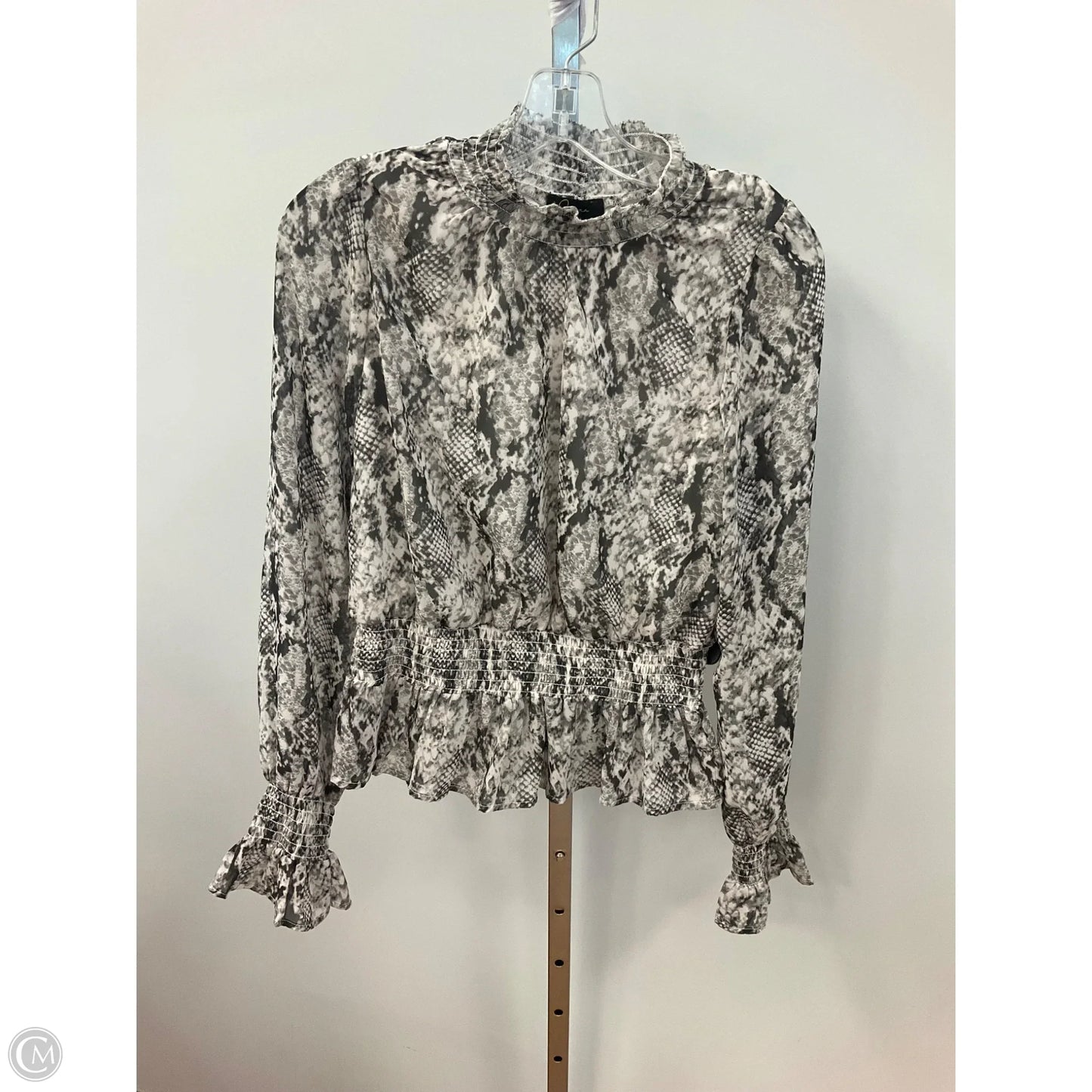 Top Long Sleeve By Japna In Snakeskin Print, Size: M