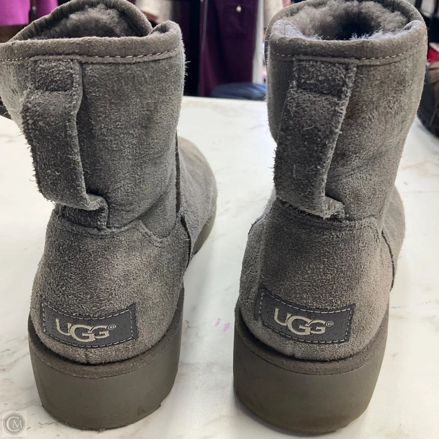Boots Designer By Ugg In Grey, Size: 7