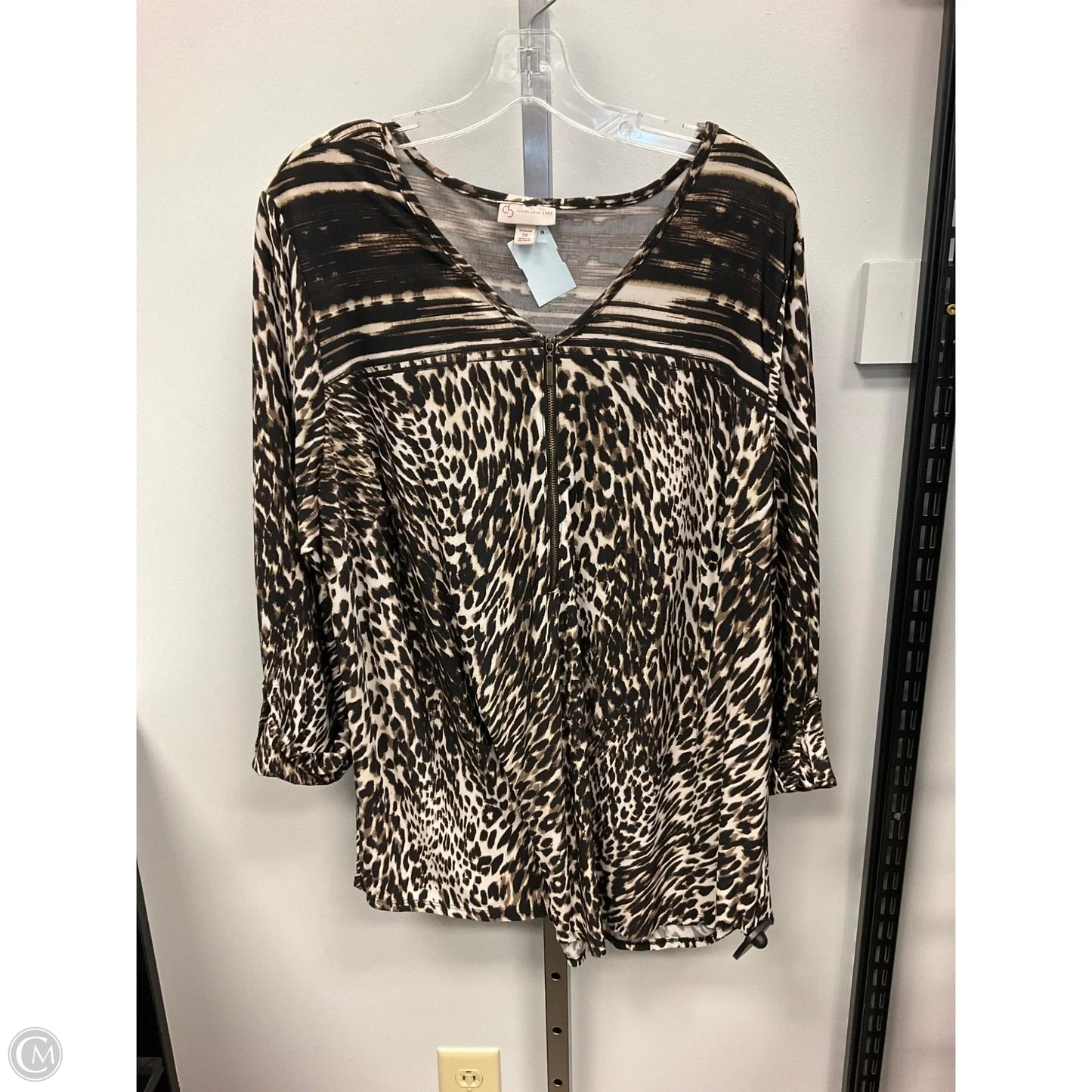 Top Long Sleeve By Dressbarn In Animal Print, Size: 3x