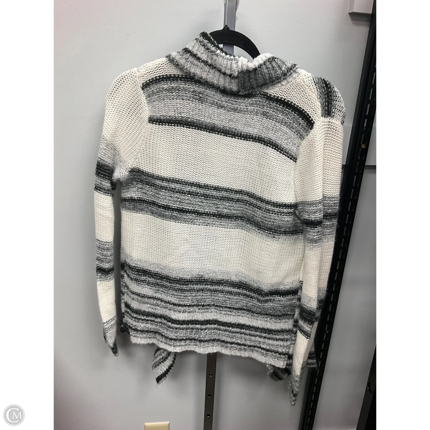 Sweater Cardigan By New York And Co In Black & Cream, Size: S