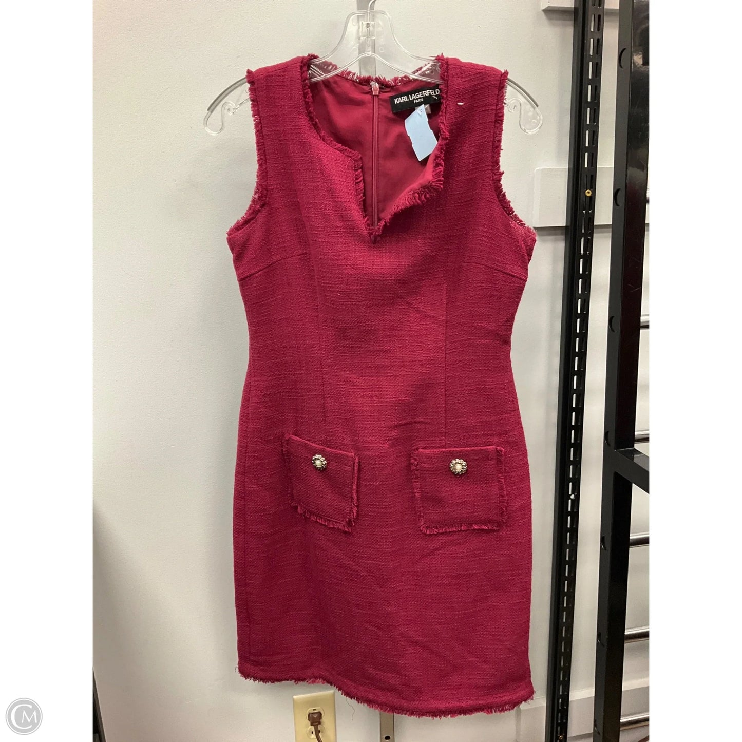 Dress Designer By Karl Lagerfeld In Maroon, Size: 4