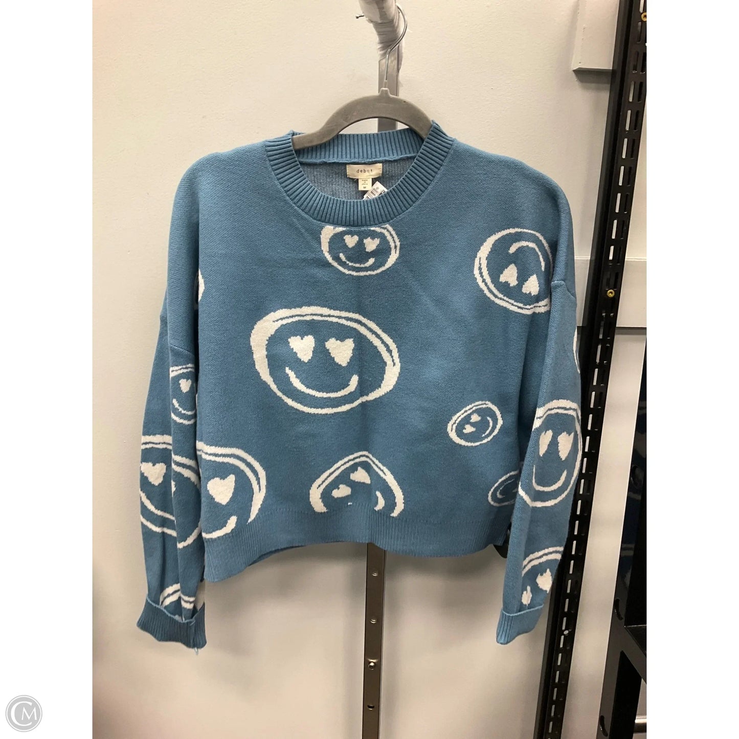 Sweater By Debut In Blue & White, Size: M