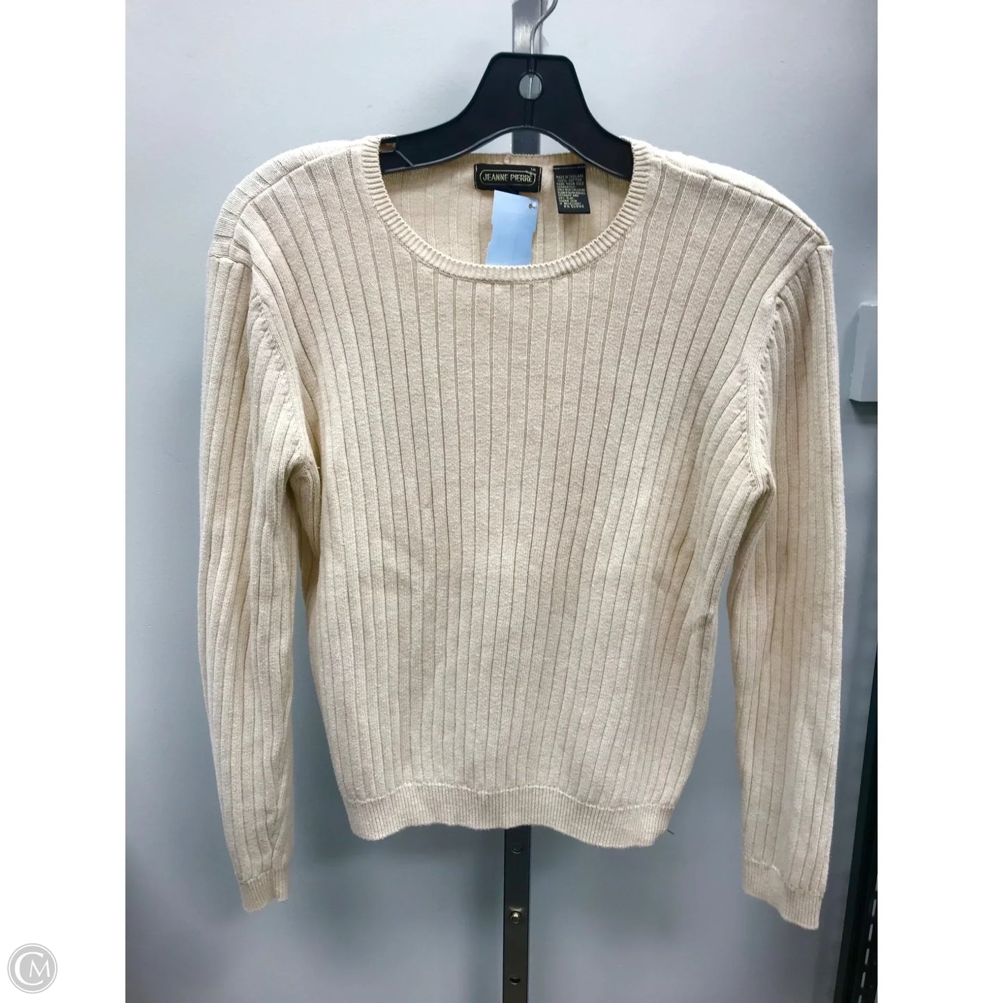Top Long Sleeve By Jeanne Pierre In Cream, Size: S