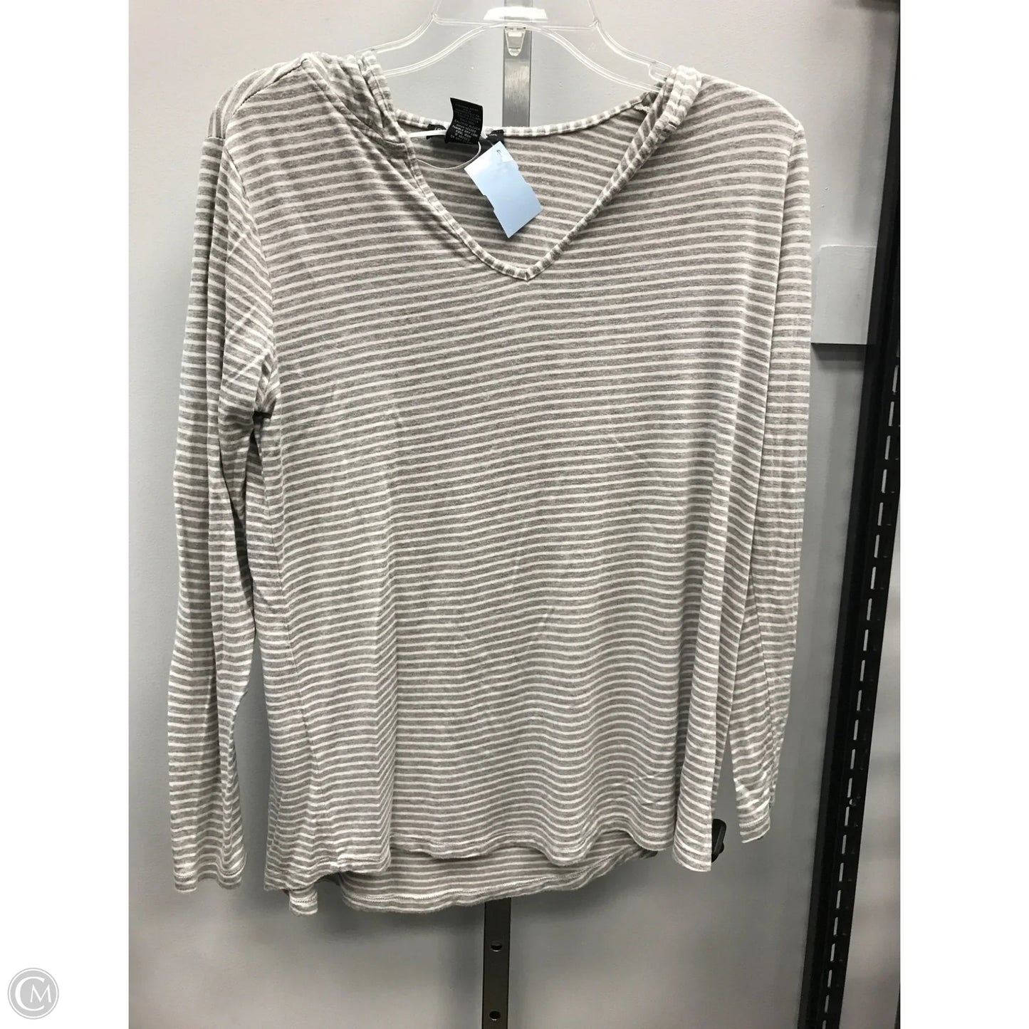 Top Long Sleeve By Joan Vass In Striped Pattern, Size: M