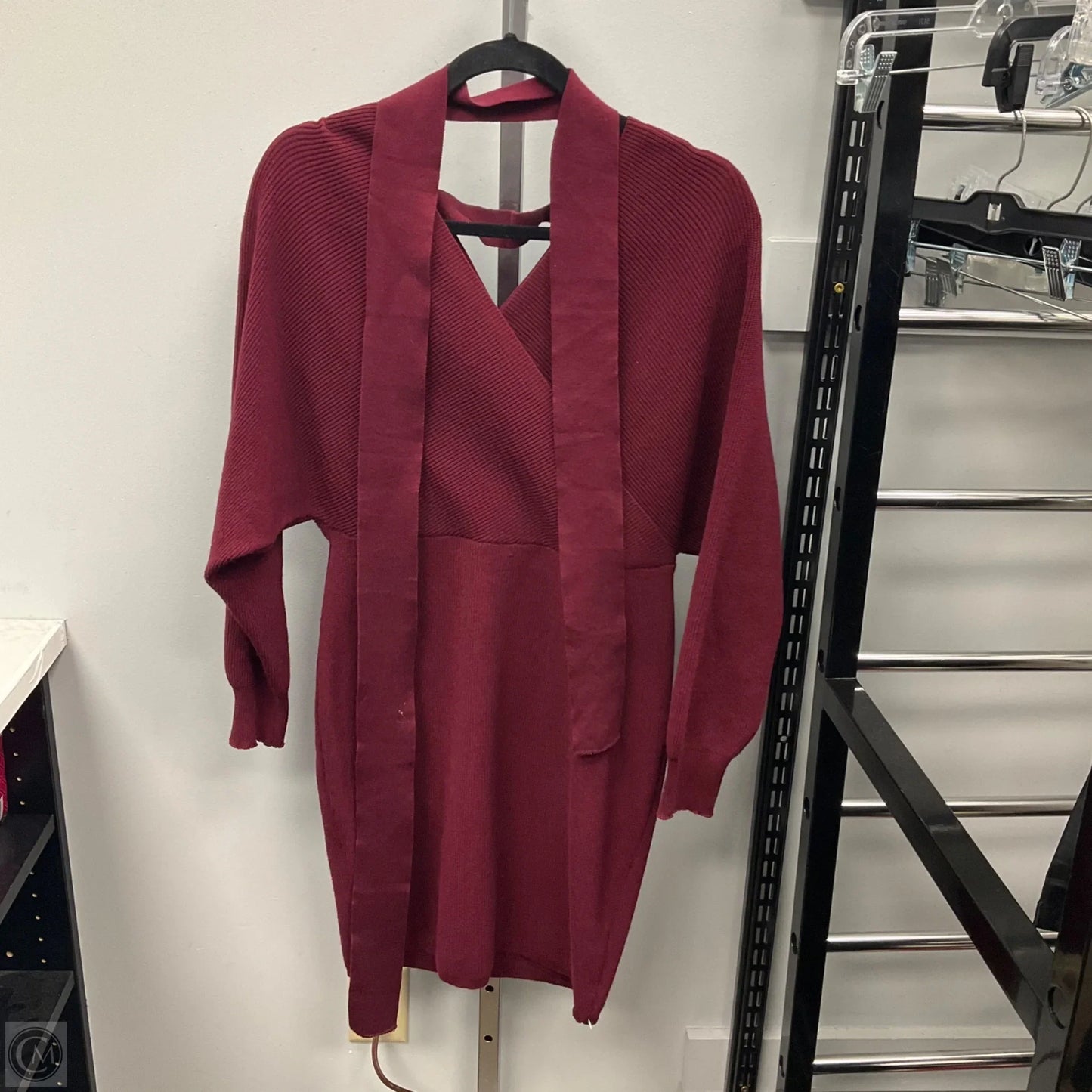 Dress Sweater By Clothes Mentor In Maroon, Size: L