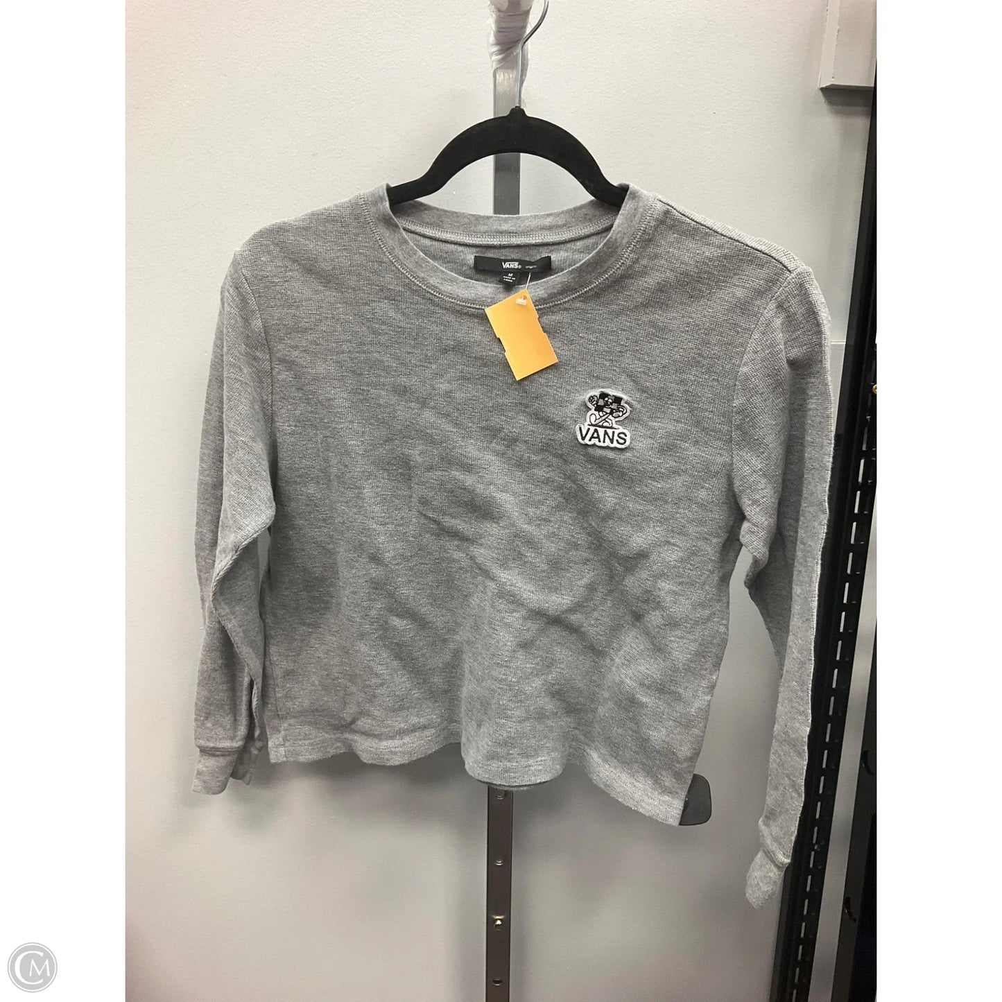 Top Long Sleeve Basic By Vans In Grey, Size: M