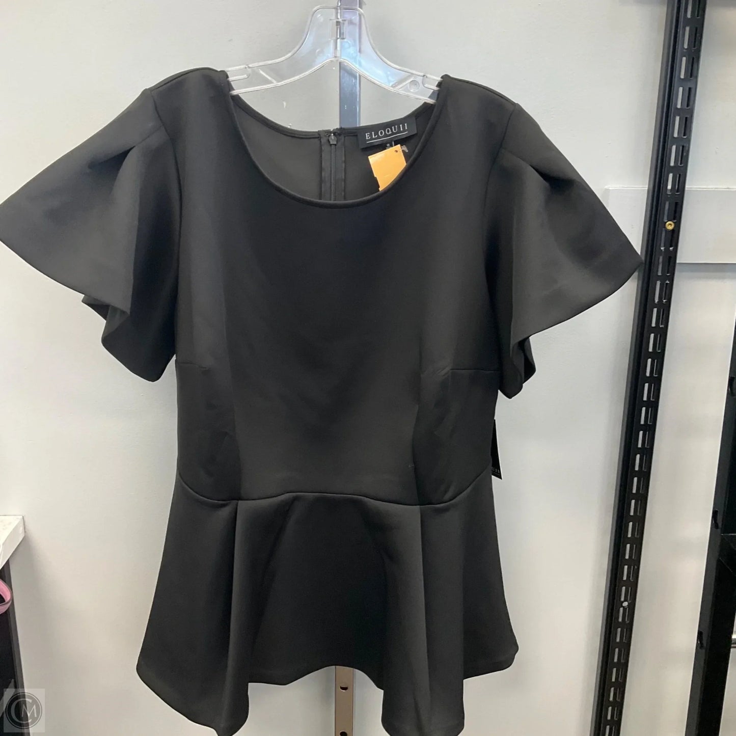 Top Short Sleeve By Eloquii In Black, Size: 2x