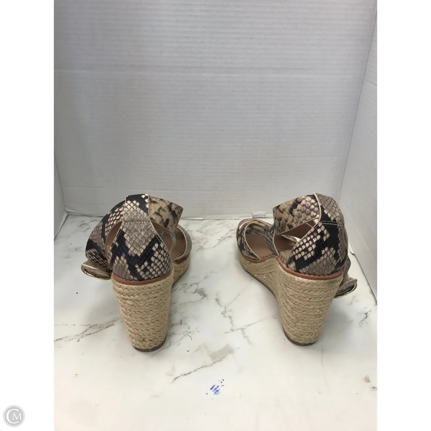 Shoes Heels Wedge By Banana Republic In Snakeskin Print, Size: 8