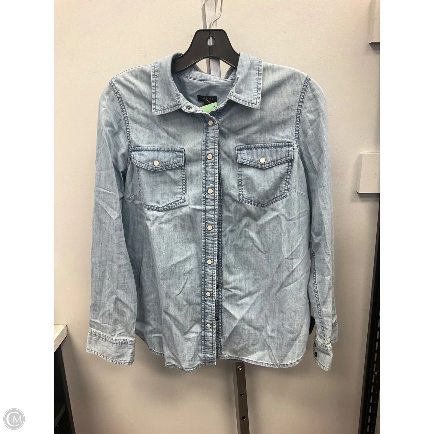 Top Long Sleeve By Talbots In Blue Denim, Size: Mp