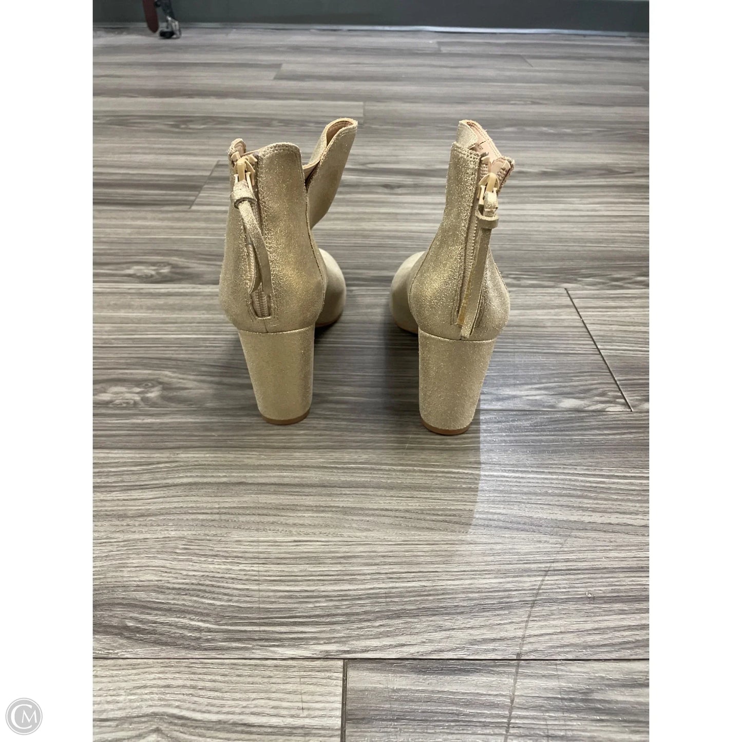 Boots Ankle Heels By Aldo In Gold, Size: 8