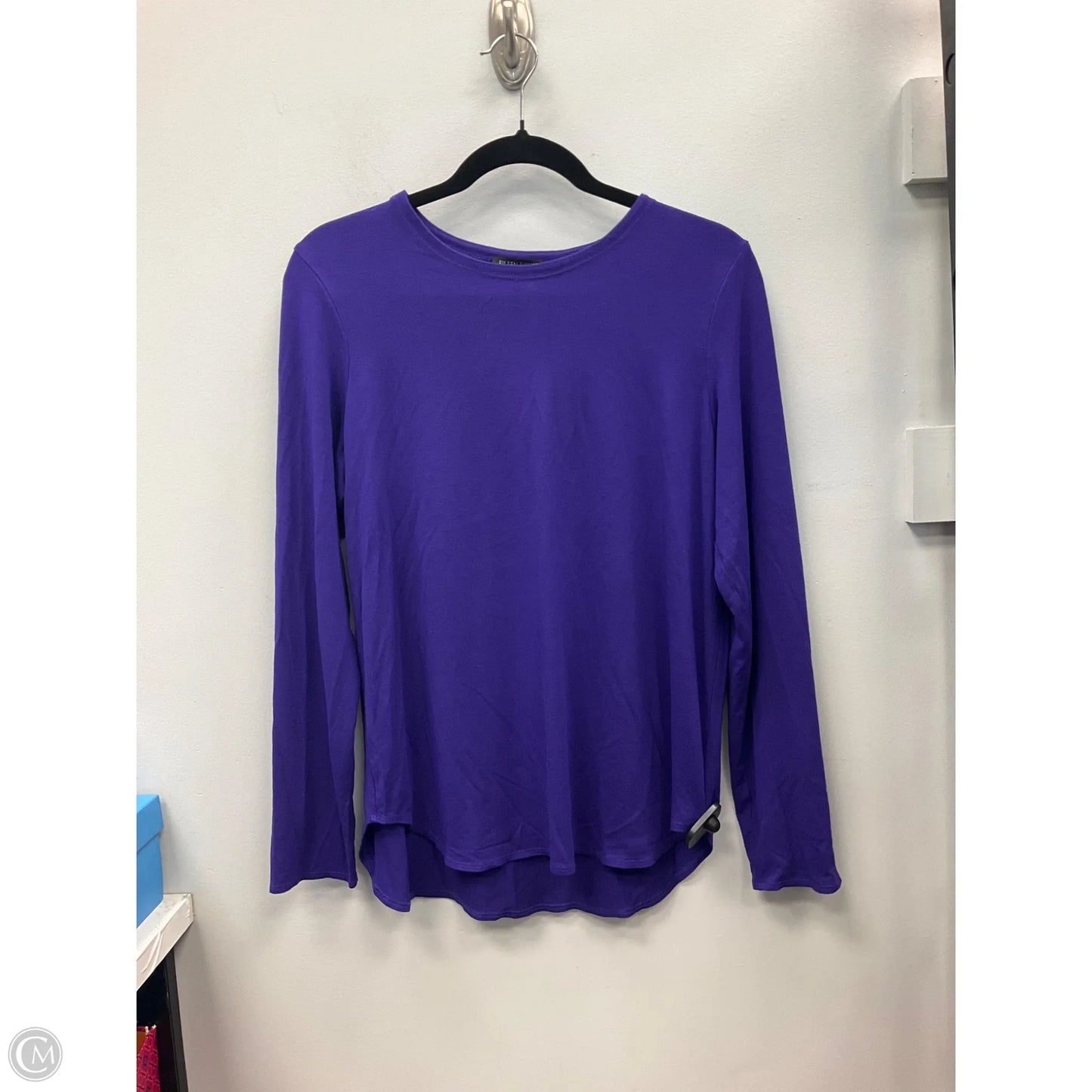 Top Long Sleeve Basic By Eileen Fisher In Purple, Size: L