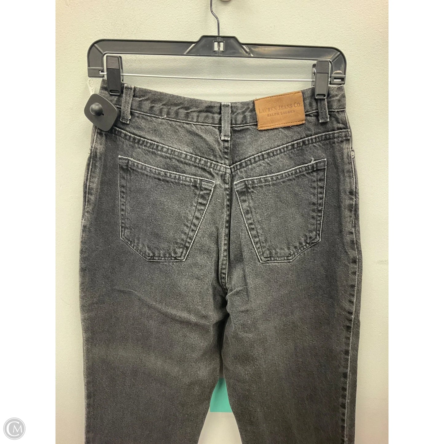 Jeans Straight By Lauren By Ralph Lauren In Black Denim, Size: 10p