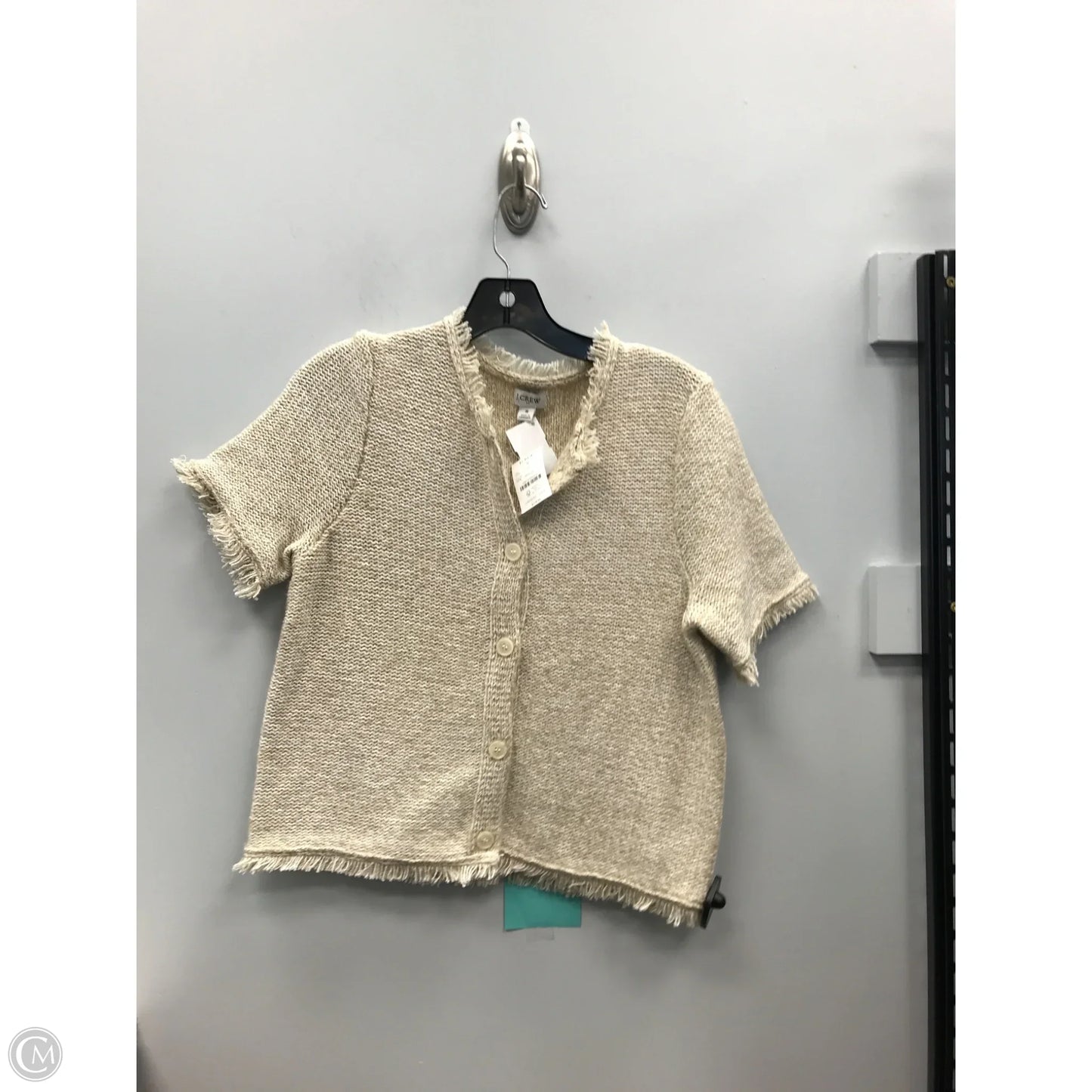Sweater Short Sleeve By J. Crew In Cream, Size: S