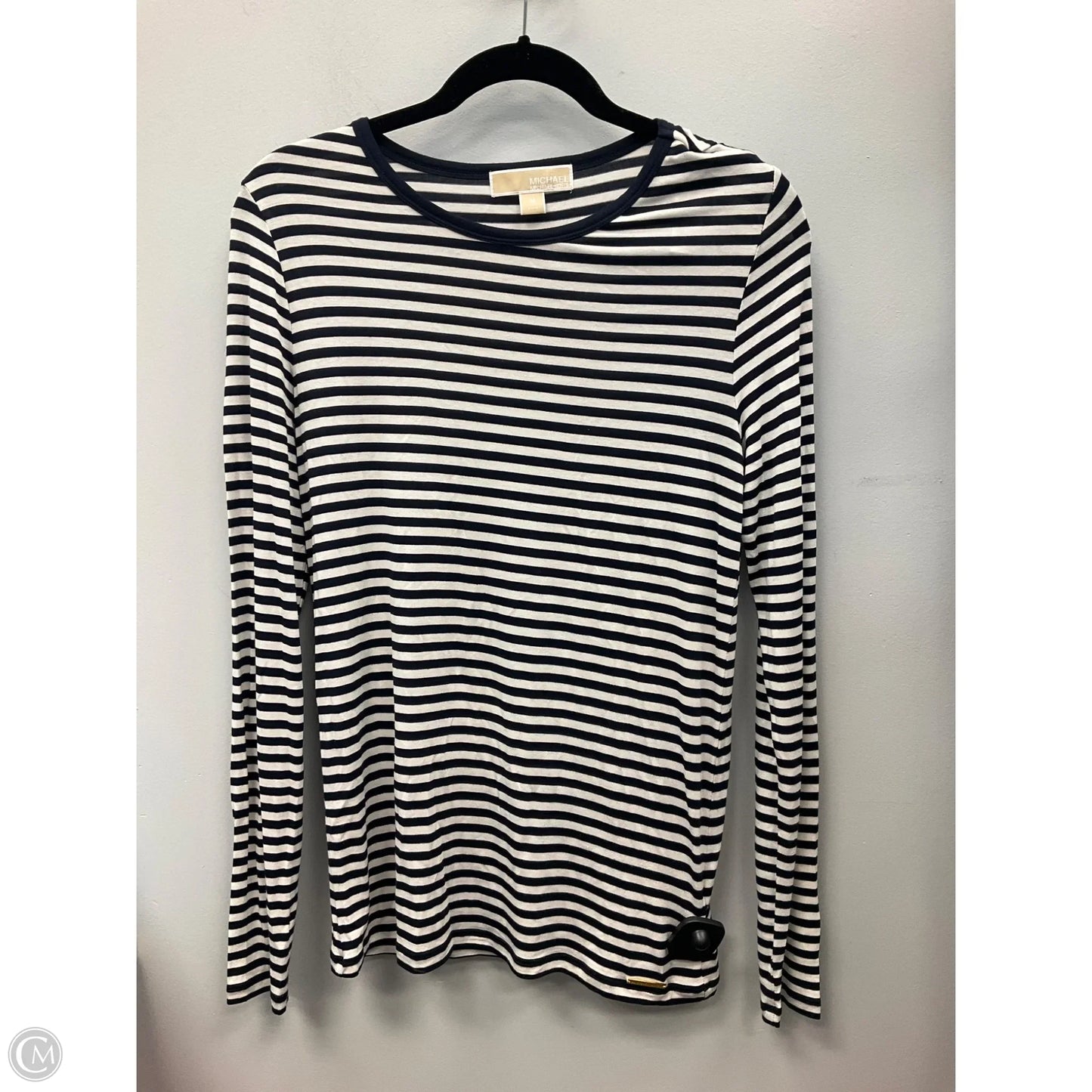 Top Long Sleeve Basic By Michael By Michael Kors In Striped Pattern, Size: M