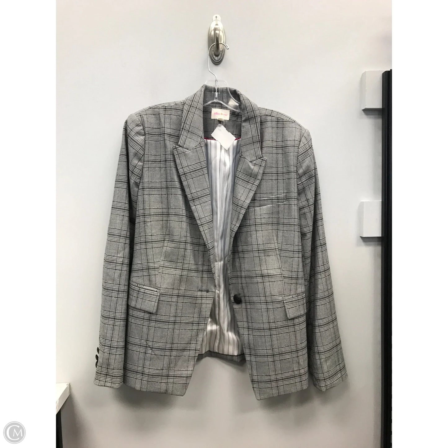 Blazer By Clothes Mentor In Plaid Pattern, Size: 10